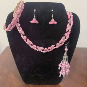 Pink Hat Necklace set 102