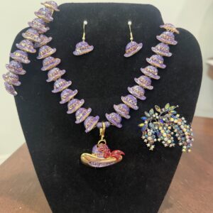 Purple Hat Necklace set 115
