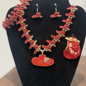 Red Hat Necklace set 123