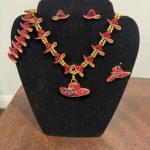 Red Hat Necklace set 125