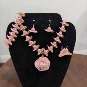 Pink Hat Necklace set 128