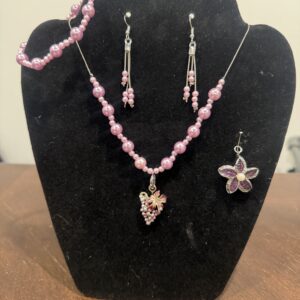 Lavender Hat Necklace set 144