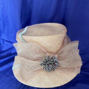 Vintage Pink Woven Bow Hat