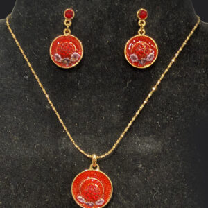 Red Hat Necklace & Earring Set