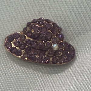 Purple Hat Rhinestone pin