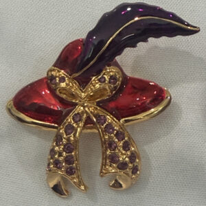 Red Hat with Purple Feather Broach