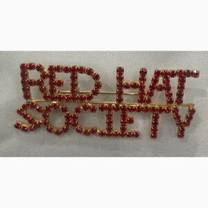 Red Hat Society Rhinestone Broach