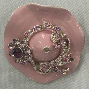 Pink Rhinestone Hat Broach