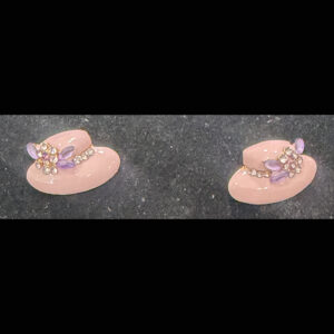 Pink Hat Shiny Earrings