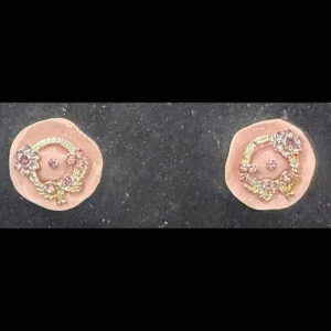 Pink Rhinestone Hat Earrings