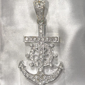 Anchor Style Rhinestone Pendant