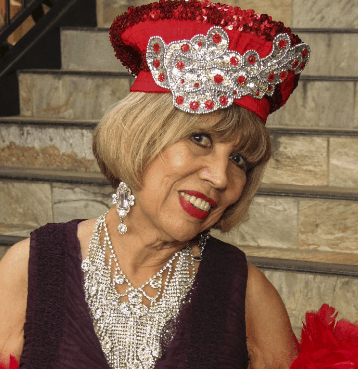 Red Hat Society member with bling