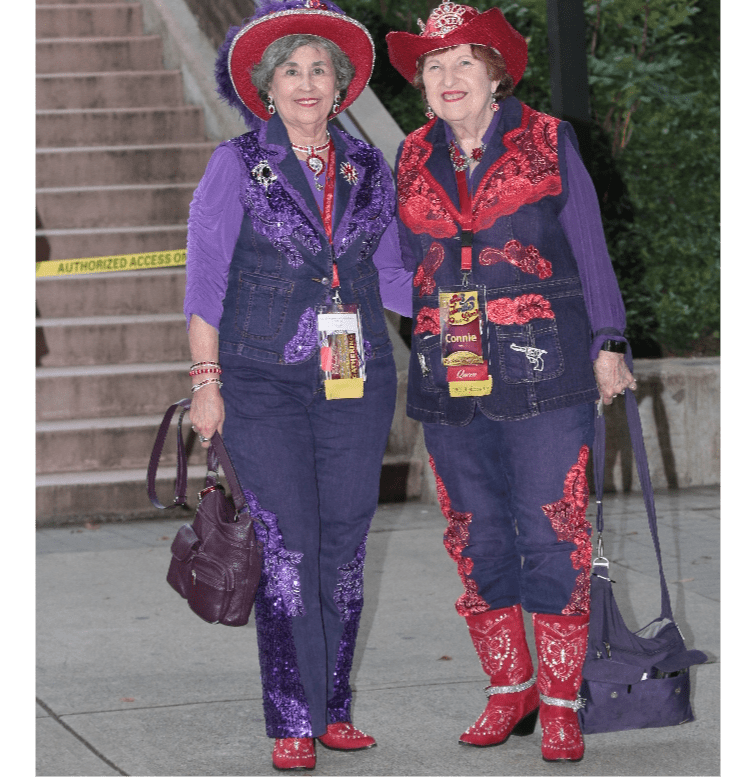 Red Hat Society members in boots