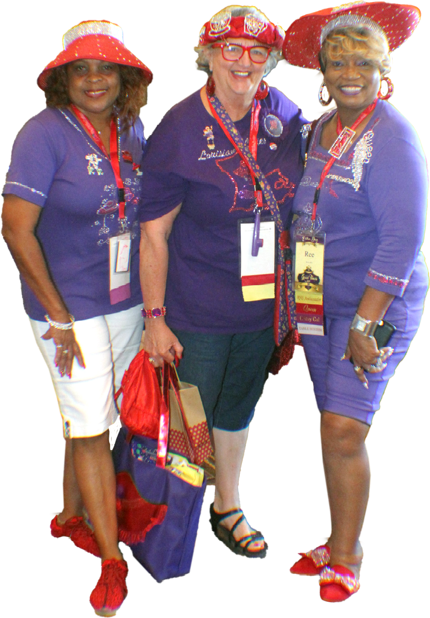 Group of Red Hat Society members