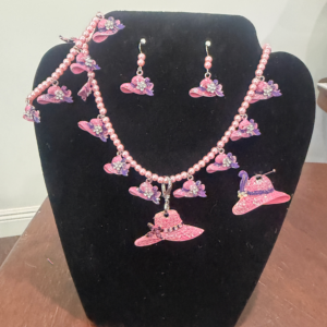 Pink Hat Necklace set 110