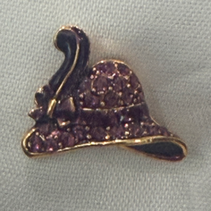 Purple feather hat pin