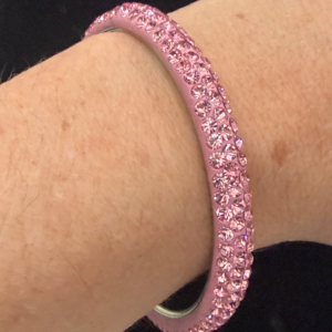 Light Pink Rhinestone Bangle Bracelet