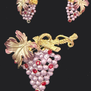 Lavender Grapes Broach and Earring set