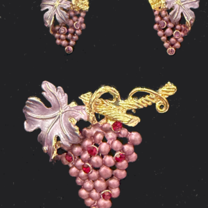 Plum Grapes Broach and Earring set