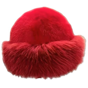 Red Fluffy Winter Hat