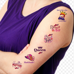 Red Hat Society Temporary Tattoos - 5 sheets of 6 - 30 total tattoos